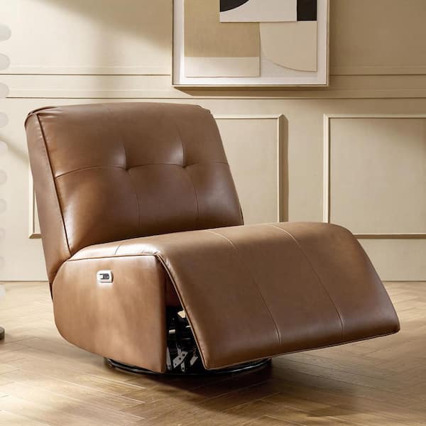JAYDEN CREATION Arie Camel Faux Leather Armless Power Recliner