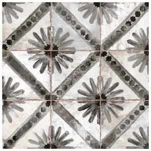 Harmonia Kings Marrakech Black 4 in. x 13 in. Ceramic Floor and Wall Take Home Tile Sample