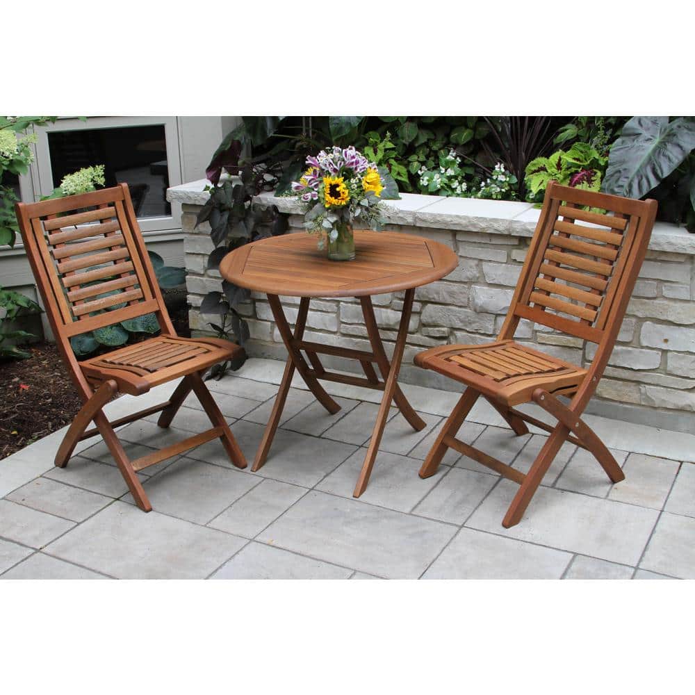Suki 30'' Eucalyptus Hexa-Slatted Outdoor Bistro Table