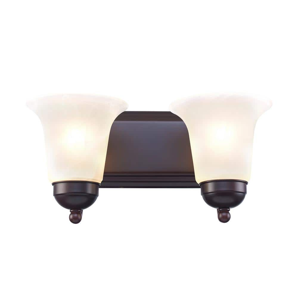 UPC 736916202183 product image for Cabernet Collection 14 in. 2-Light Oiled Bronze Bathroom Vanity Light Fixture wi | upcitemdb.com