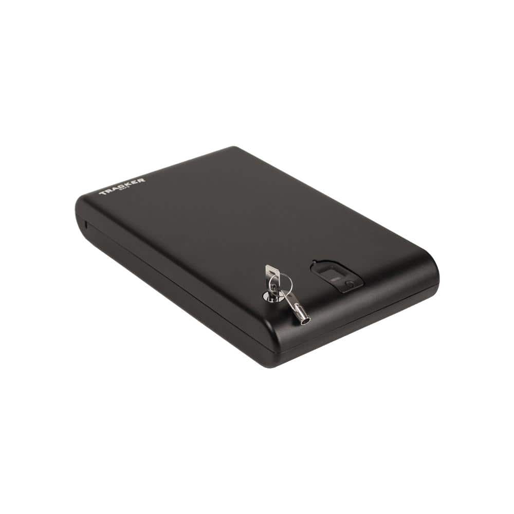 Compact Black Powder-Coated Biometric Pistol Safe