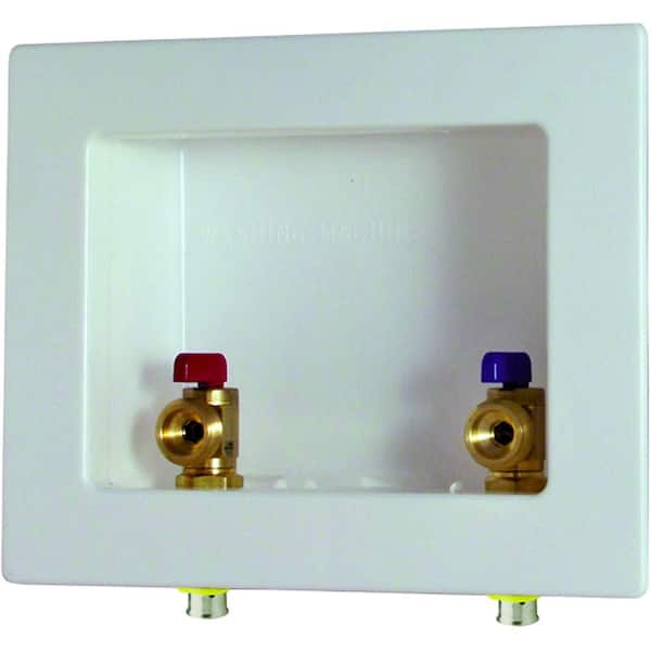PureFlow 1/2 in. Press Washing Machine Outlet Box-2 1/4 Turn Brass Valves