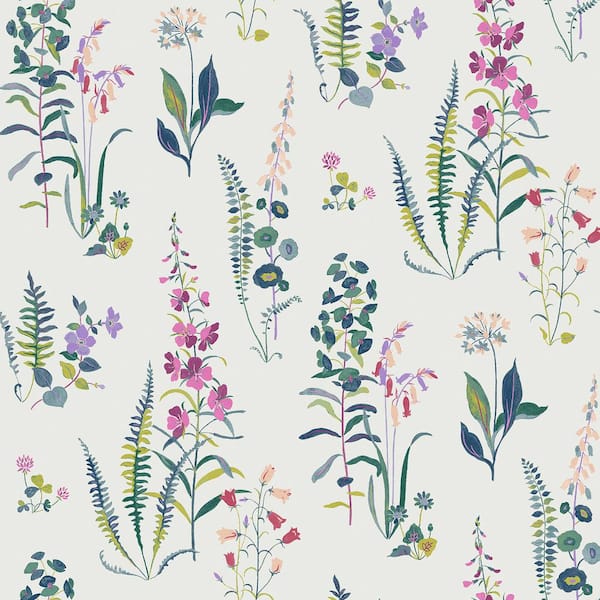 Laura Ashley Meadowvale Sprigs Violet Wallpaper