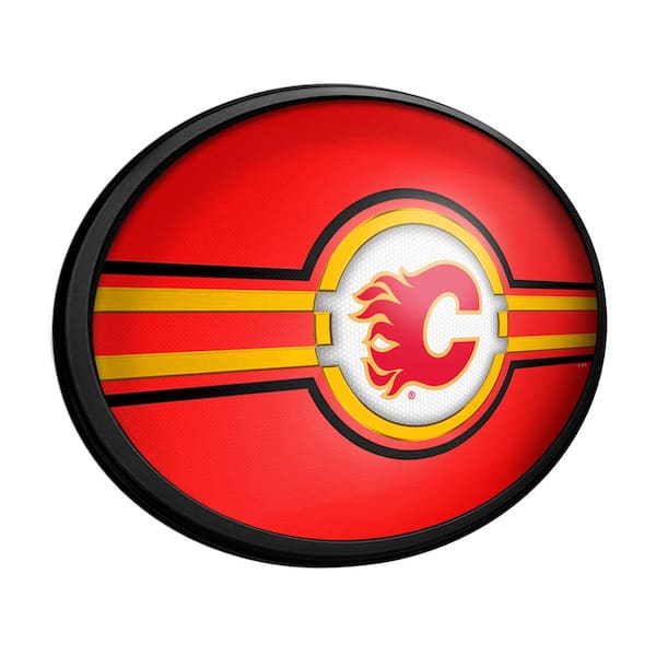 The Fan-Brand Calgary Flames: Oval Slimline Lighted Wall Sign 18L
