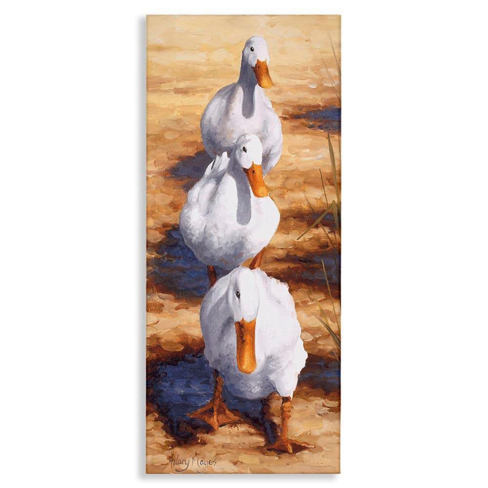 Cluck Queue Duck Trio by Hilary Mayes Unframed Animal Graphic Art Print 48 in. x 20 in. price history on PriceWatchPro