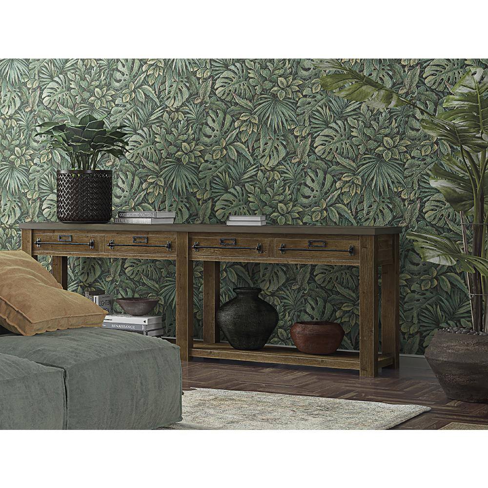 Lush Green Tropical Jungle Leaves Non-Pasted Wallpaper Roll
