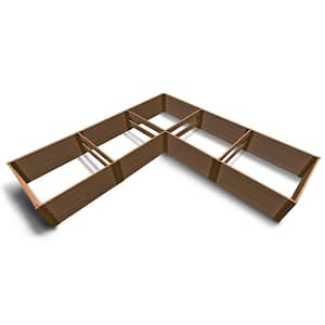 12 ft. x 12 ft. x 22 in. - 1 in. Profile L-Shaped Classic Sienna Composite Tool-Free Raised Garden Bed