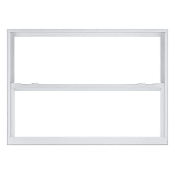American Craftsman 52 in. x 37.25 in. 70 Series White Single Hung Low-E Argon SC Glass Vinyl FL Flange Window, Screen Incl