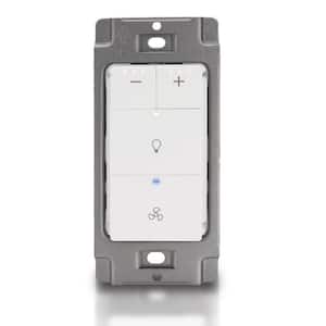 Dimmer Switch for Bathroom Exhaust Fan with Light, Neutral Wire Required, White