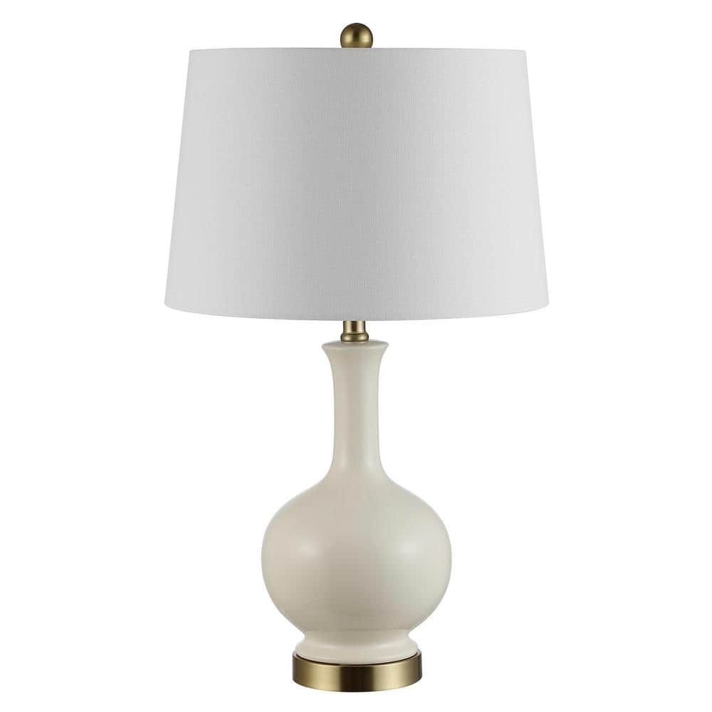 Bowie 26" Cream Ceramic Arc Table Lamp