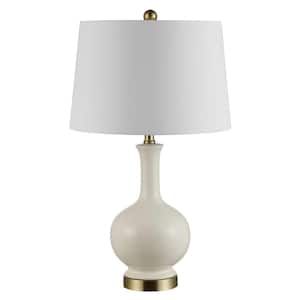 Bowie 26 in. Cream Table Lamp with White Shade
