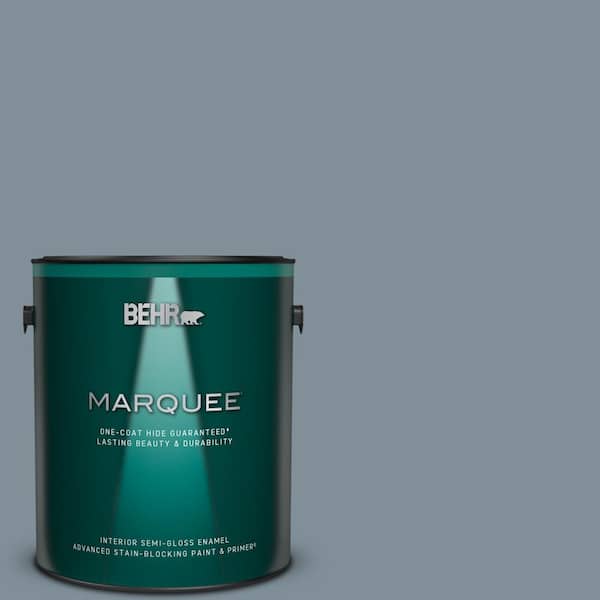 BEHR MARQUEE 1 gal. #MQ5-20 Cold Steel One-Coat Hide Semi-Gloss Enamel Interior Paint & Primer