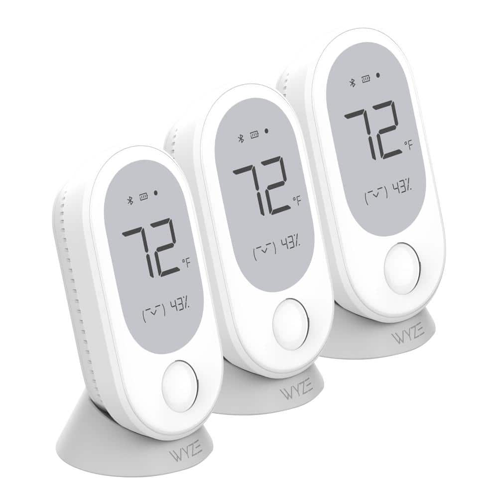 Wyze Thermostat Smart Room Sensors  Detects Temperature  Humidity  and Motion  Remote Viewing  Always-On Display 3-pack