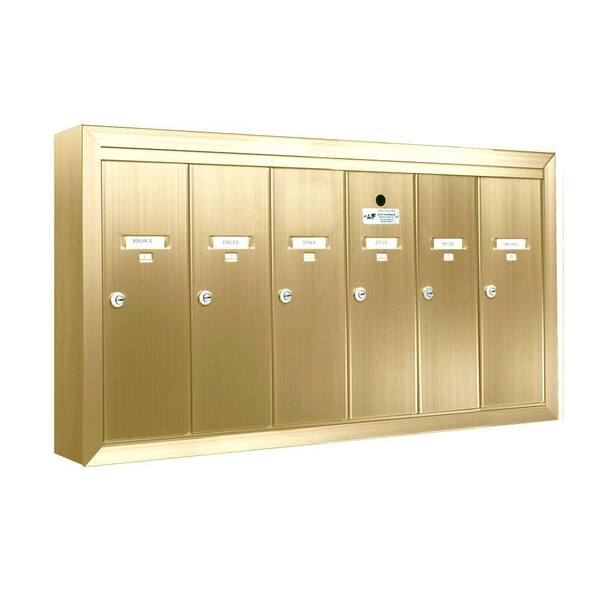 Florence 1250 Vertical Series 6-Compartment Gold Speck Surface-Mount Mailbox