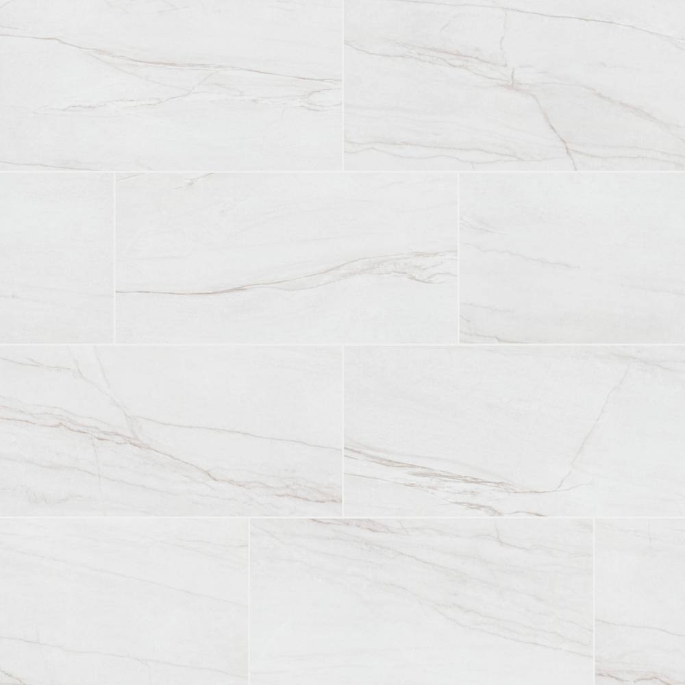 Leonardo Blanca 12 in. x 24 in. Matte Porcelain Marble Look Floor and Wall Tile (48 Cases/576 sq. ft./Pallet) price history on PriceWatchPro
