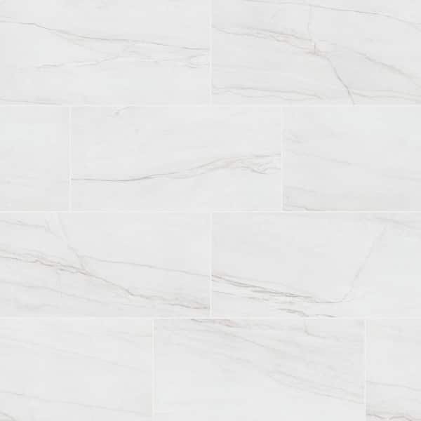 MSI Blanca White 12 in. x 24 in. Matte Porcelain Marble Look Floor Tile (12.0 sq. ft. /Case)