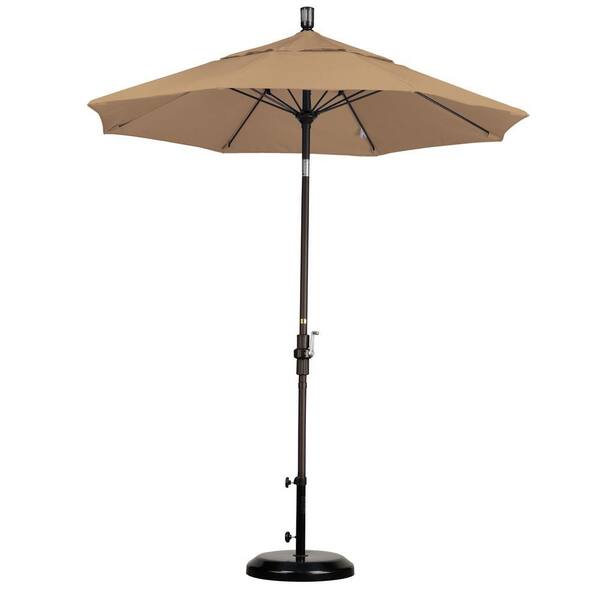 California Umbrella 7-1/2 ft. Fiberglass Collar Tilt Double Vented Patio Umbrella in Straw Pacifica