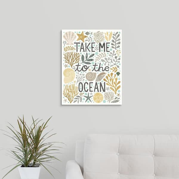 GreatBigCanvas "Under Sea Treasures IV Gold Neutral" by Michael Mullan Canvas Wall Art