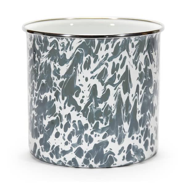 Golden Rabbit Grey Swirl Enamelware Utensil Holder