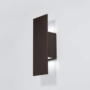 Icon 14 in. Bronze Integrated LED Outdoor Wall Sconce, 3000K