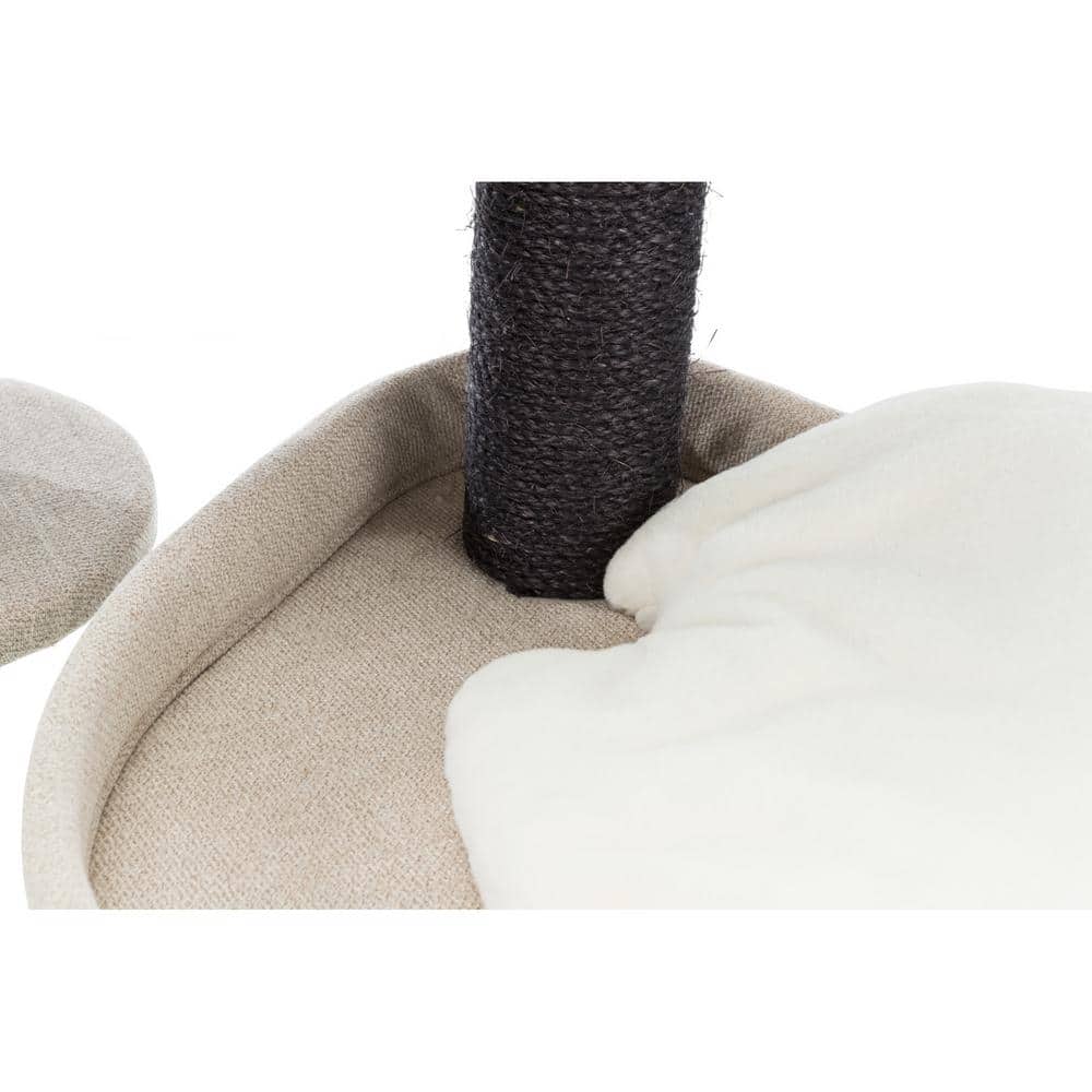 Cream and Black Sisal Freestanding Cat Tree with Hammock