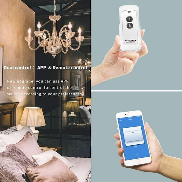 Avatar Controls Wi-Fi Light Switch Compatible with Alexa Google Home Assistant Single Pole Neutral Wire Needed in Wall Smart Dimmer Switch with RF Remote Control No Hub Required