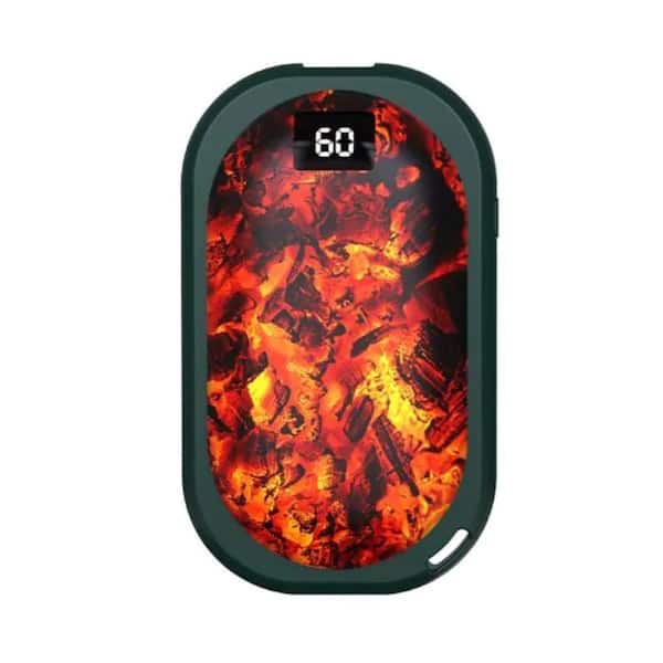 Portable Electric Hand Warmer with Charcoal Pattern in Black