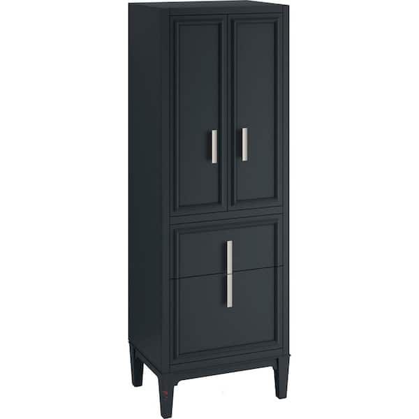 Bathroom Linen Storage Tower Cabinet Elements Acacia - Gray Wood