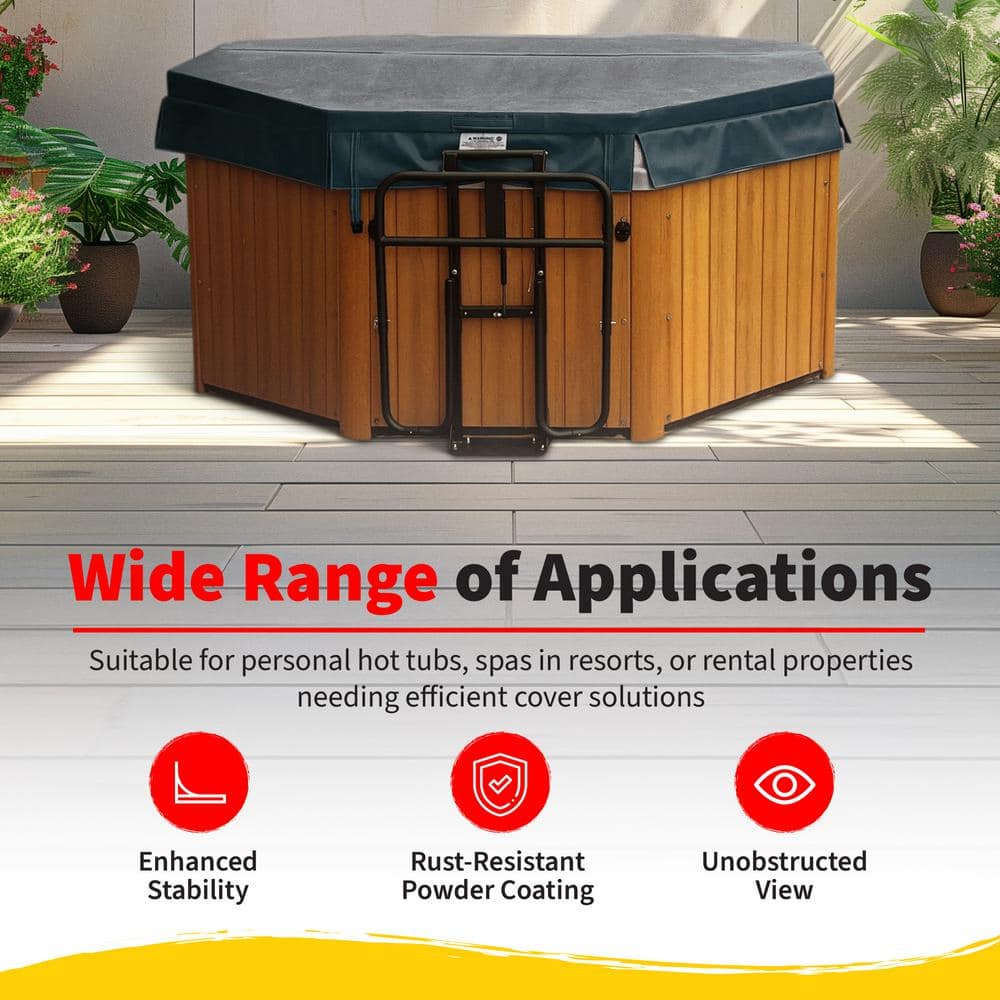 Black Aluminum Spa Cover Lift with Gas Spring