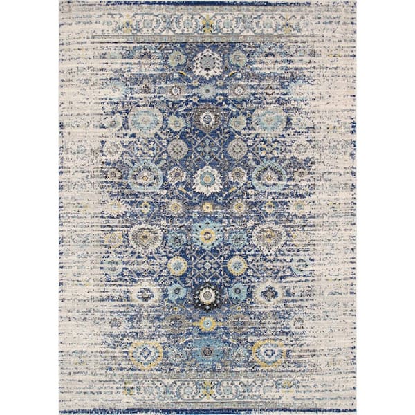 Chelsea Navy/Ivory 10 ft. x 14 ft. Abstract Area Rug