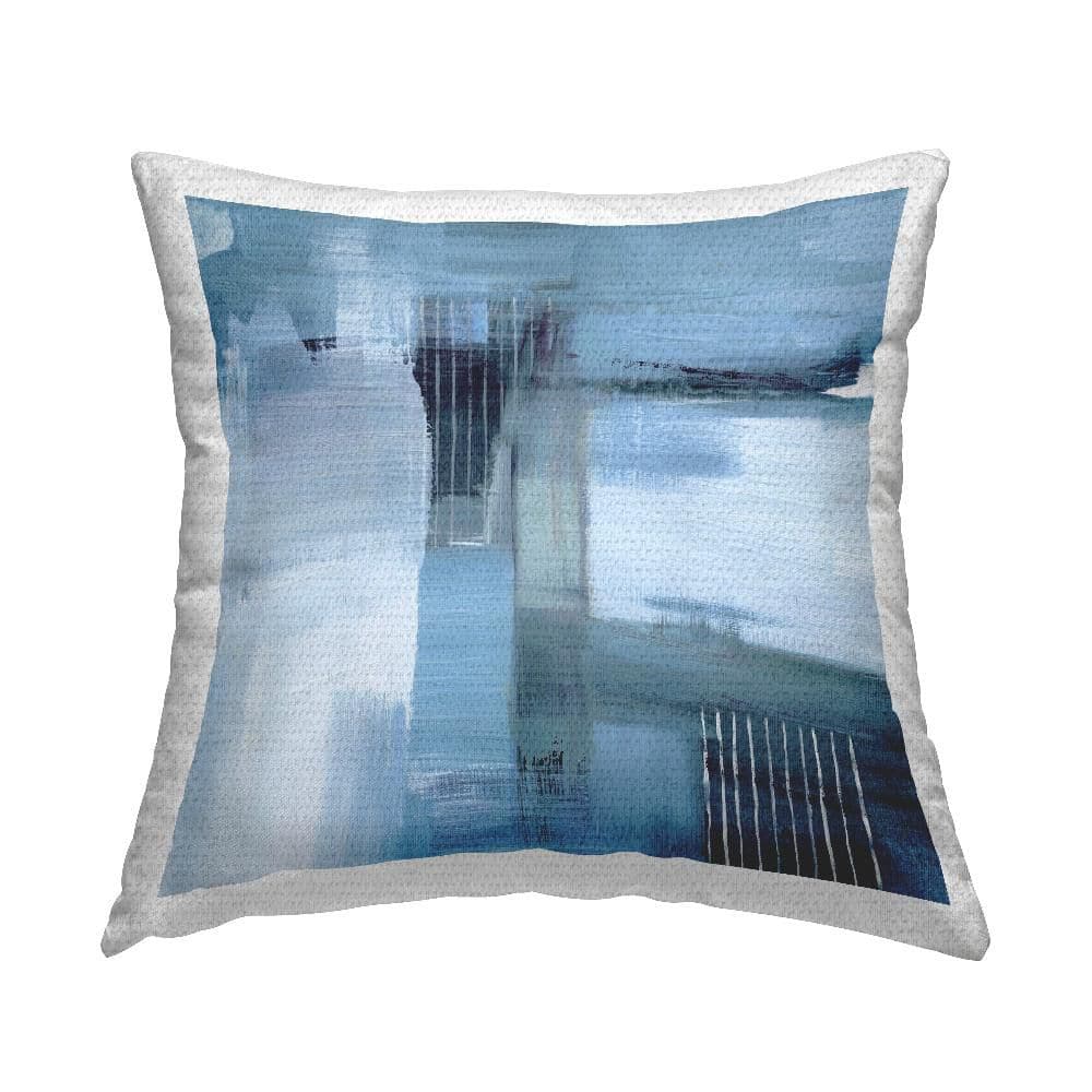 the pillows 3点セット Stupell Industries Woven Paint Streaks Blue Square Outdoor