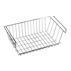 10 in. H x 15.25 in. W Chrome Alloy 1-Drawer Wide Mesh Wire Basket