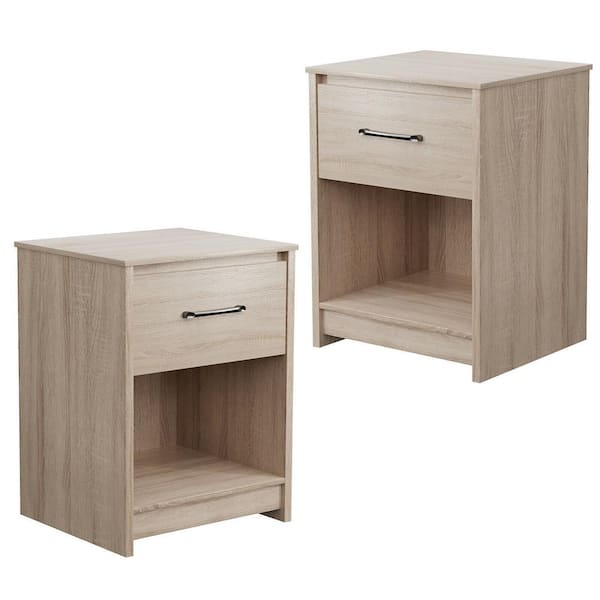 Gymax 18 in. W x 16 in. D x 24 in. H Nightstand with Drawer Storage Shelf Wooden End Side Table Bedroom Natural