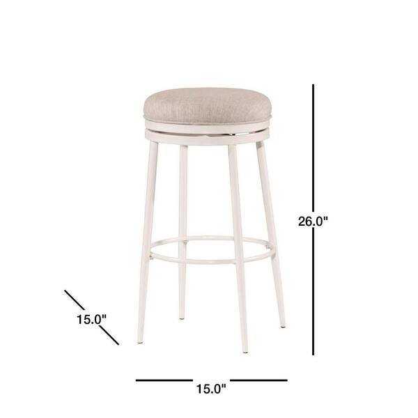 Hillsdale Furniture Aubrie Off-White Swivel Backless Counter Stool 