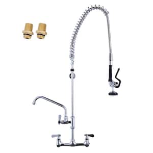 Triple Handles Pull Down Sprayer Kitchen Faucet with Advanced Spray and Pre-Rinse Sprayer in Chrome