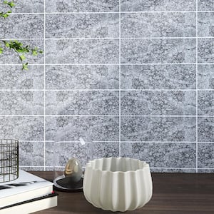 Crystile Galaxy Silver 4 in. X 12 in. Glossy Glass Subway Tile (10 sq. ft./Case)