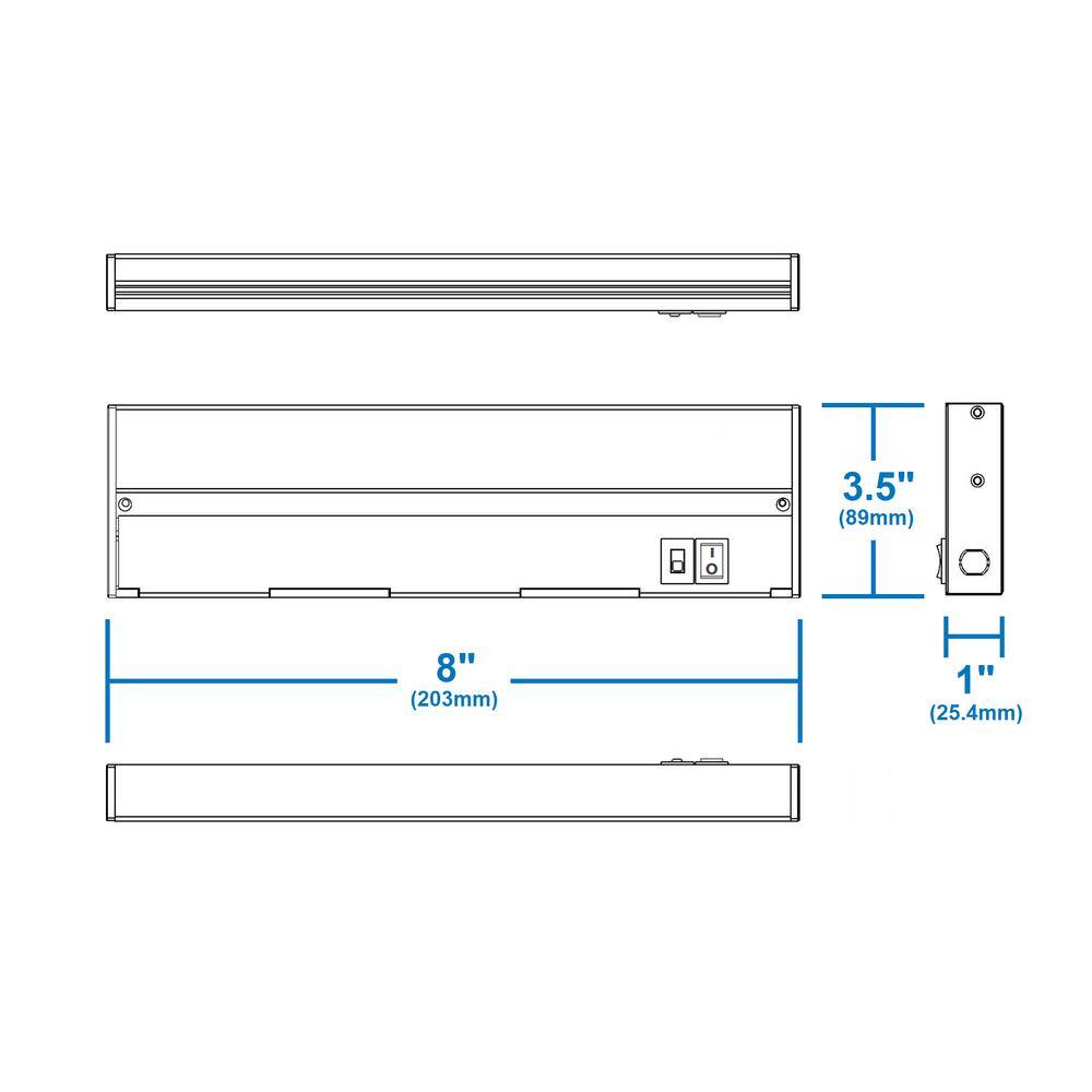 White Matte 8'' LED Under Cabinet Light Bar