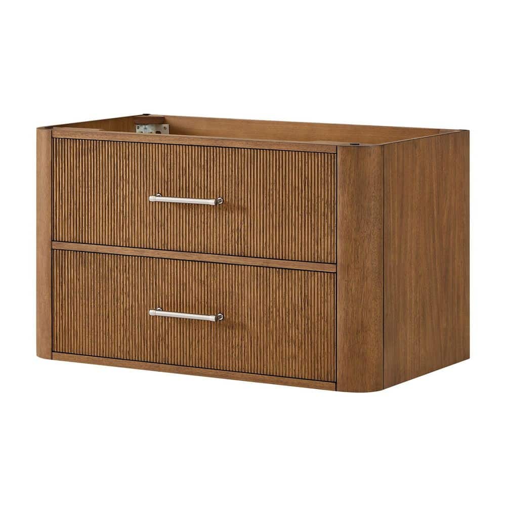 Francesca WM 36 in. Wall-Mounted Bath Vanity Cabinet without Top in Toasted Walnut with Brushed Nickel Trim price history on PriceWatchPro