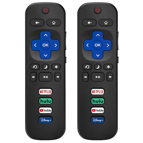phyfalip Replacement Remote Control for Roku-TV, Compatible for TCL Roku, Hisense Roku Onn Roku, Philips Roku Smart TV's, 2-Packs