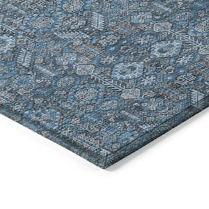 Chantille ACN574 Blue 1 ft. 8 in. x 2 ft. 6 in. Machine Washable Indoor/Outdoor Geometric Area Rug