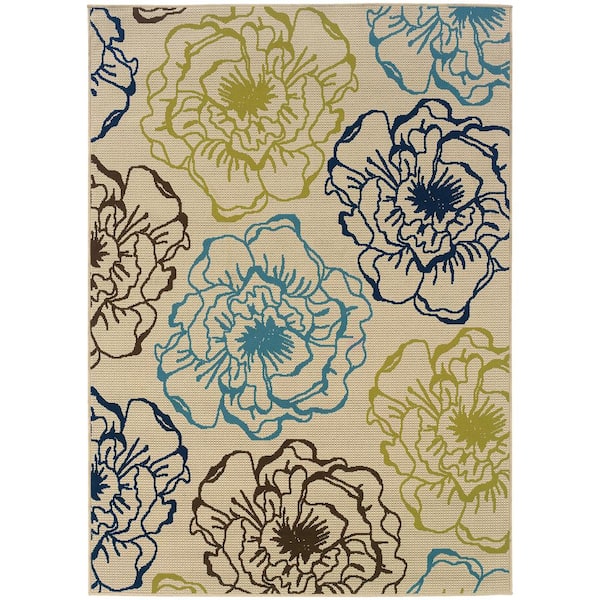 Annabelle Beige 6 ft. 7 in. x 9 ft. 6 in. Indoor/Outdoor Area Rug