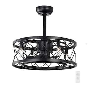 AuroraBreeze 20 in. Indoor Black Ceiling Fan with Remote Control with No Bulbs Included