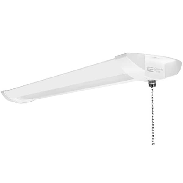 1-Pack 2 ft 2000 Lumens Closet Light with Pull Chain LED Wraparound Light 20W Bright White 4000K Laundry Room Shop Light
