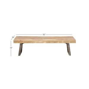 Light Brown Bench 18 in. X 63 in. X 16 in.