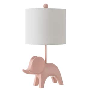 Ellie Elephant 20 in. Pink Table Lamp