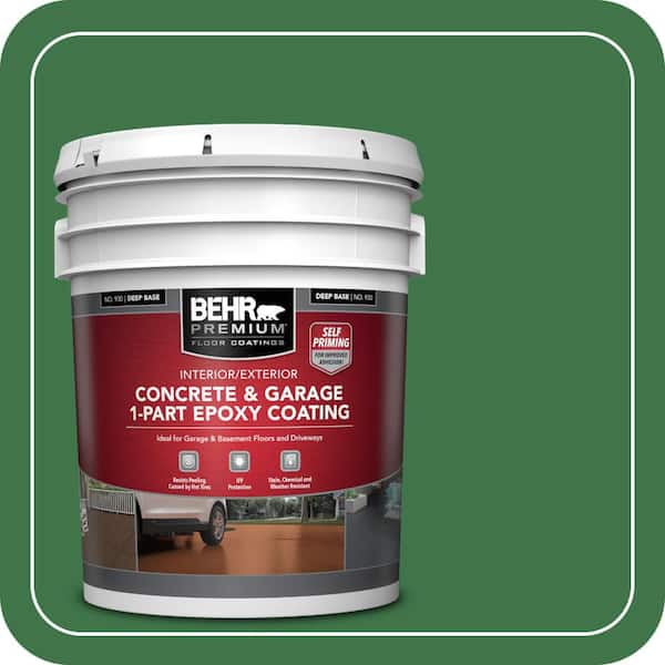 5 gal. #P410-7 Grasslands Self-Priming 1-Part Epoxy Satin Interior/Exterior Concrete and Garage Floor Paint
