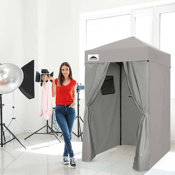 EAGLE PEAK 4 ft. x 4 ft. Pop Up Privacy Tent Foldable Outdoor Portable Dressing Changing Room Shelter, Gray