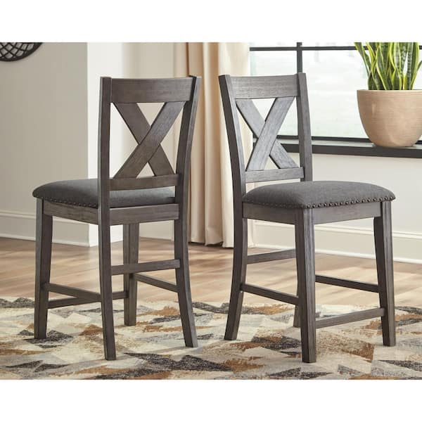 Caitbrook Gray Polyester Counter Height Bar Stool