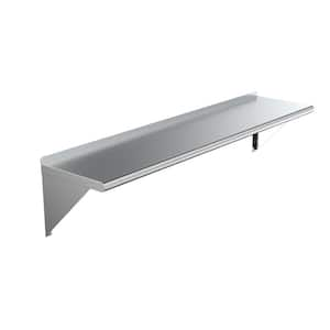 16 in. x 60 in. Stainless Steel Wall Shelf Kitchen, Restaurant, Garage, Laundry, Utility Room Metal Shelf with Brackets