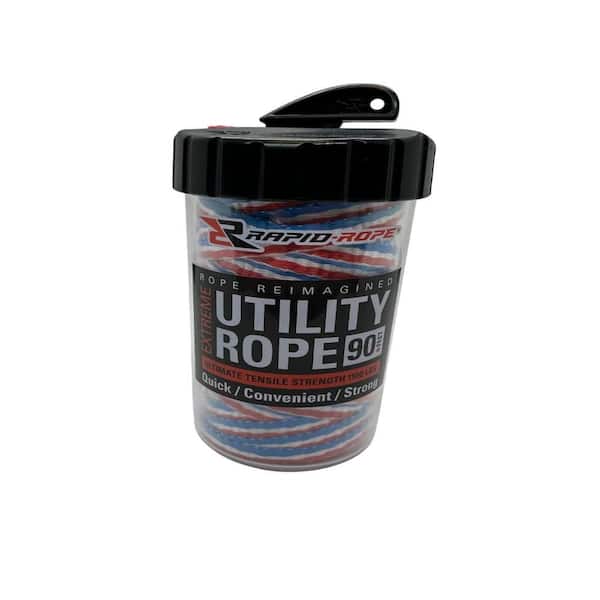 2 in. x 0.25 ft. Flat Braided White Extreme Utility Polyester Rope 1000 Plus lb. Tensile Strength